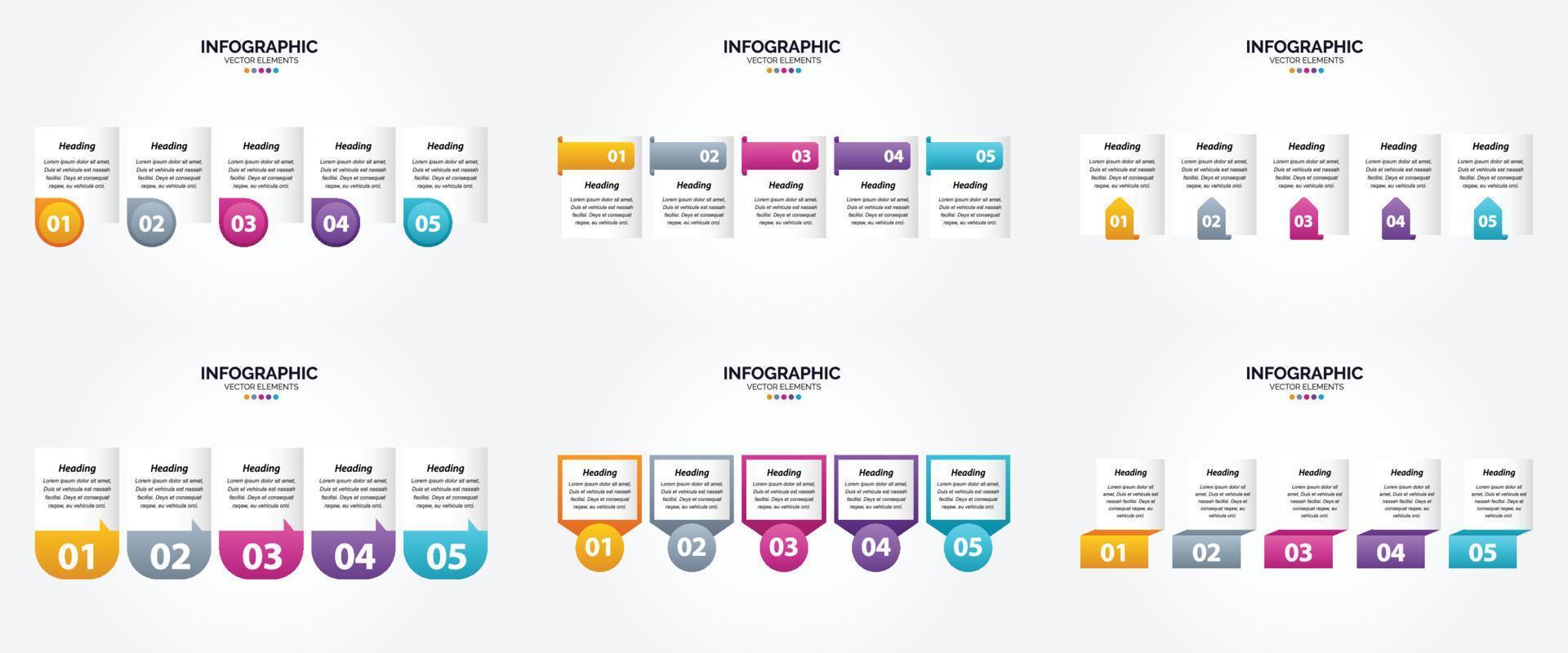 flaches Designset der Vektorillustrations-Infografiken für Werbebroschürenflieger und -zeitschrift vektor