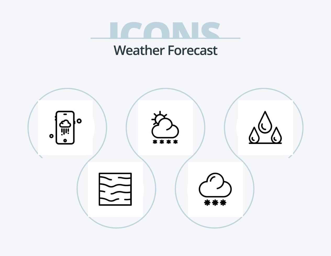 väder linje ikon packa 5 ikon design. . vatten. väder. hav. klimat vektor
