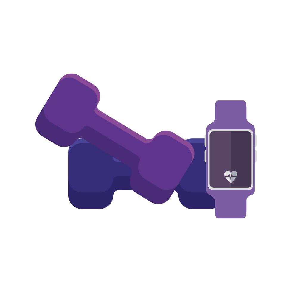 smartwatch-sport med hantelutrustning vektor