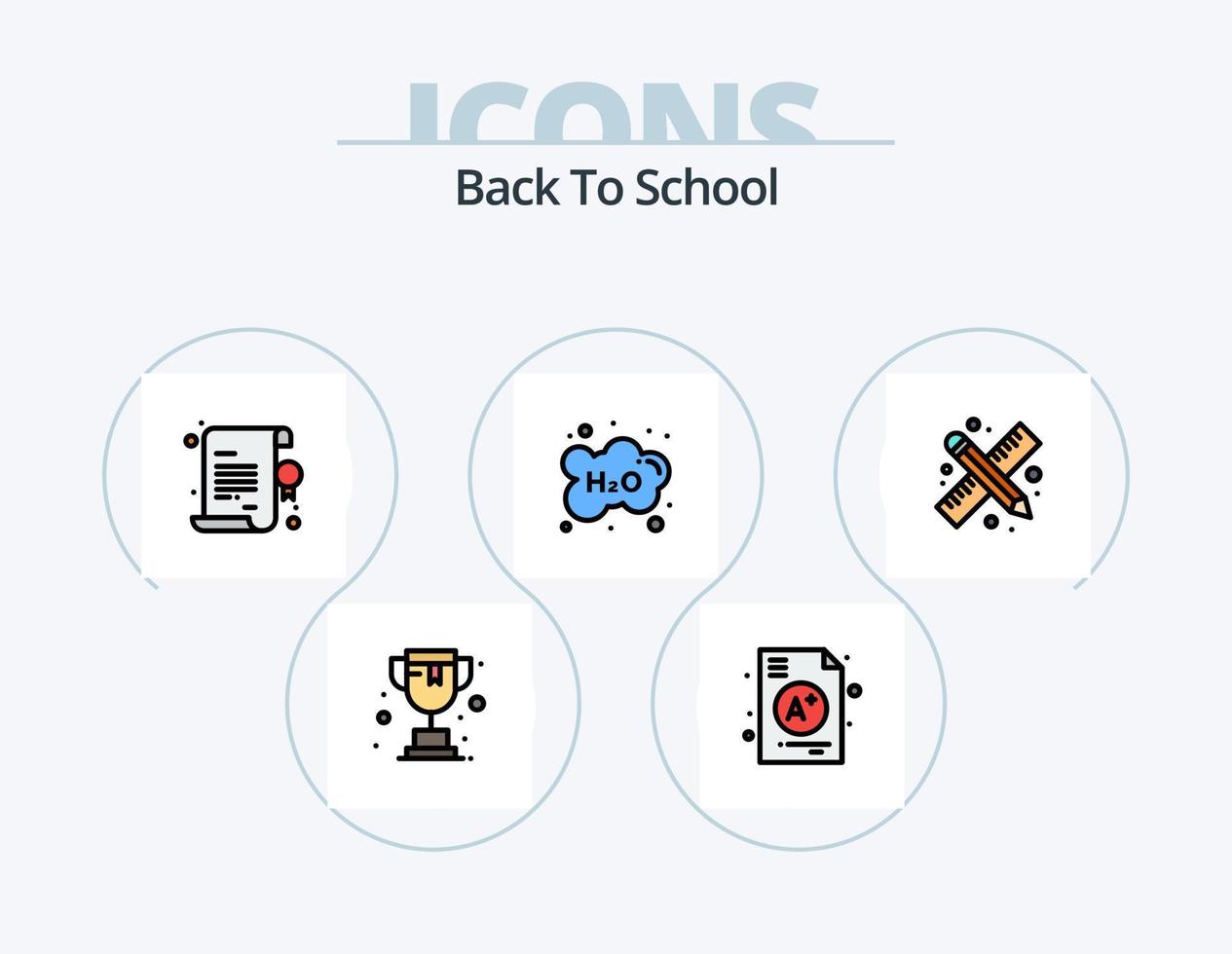 zurück zu Schullinie gefüllt Icon Pack 5 Icon Design. Ausbildung. zurück zur Schule. Schule. zurück zur Schule. Clip vektor