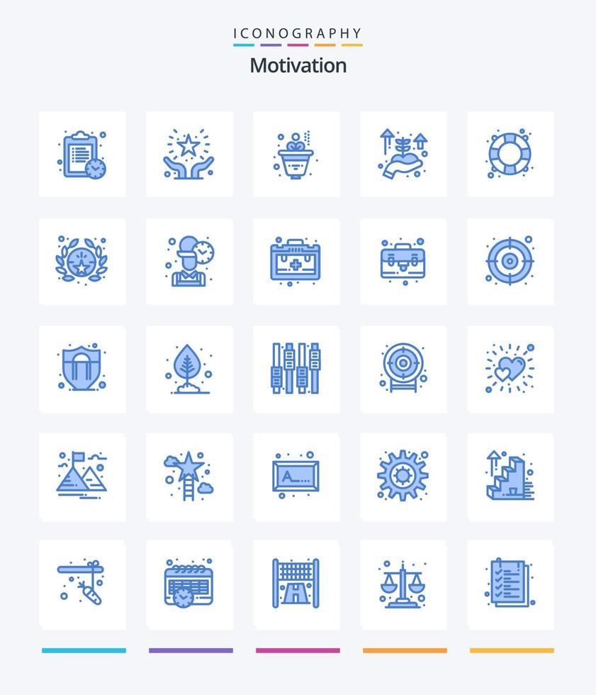 kreative Motivation 25 blaue Icon Pack wie Wasser. sicher. Geschäft. Rettung. Wachstum vektor