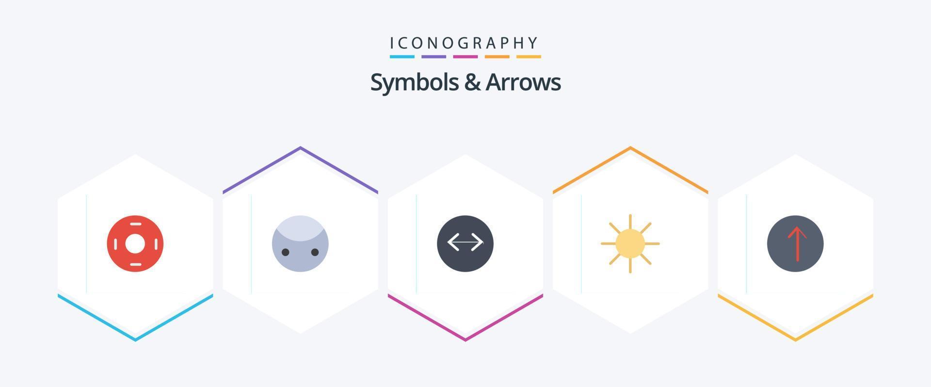 symboler och pilar 25 platt ikon packa Inklusive . symboler. horisontell hårt slag. pil. logotyp vektor