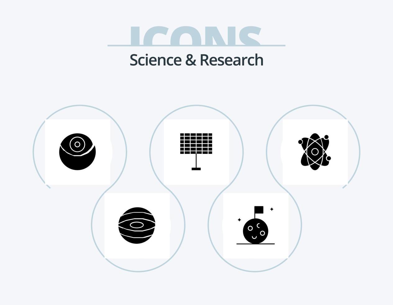 vetenskap glyf ikon packa 5 ikon design. . . stjärna krig. vetenskap. atom vektor