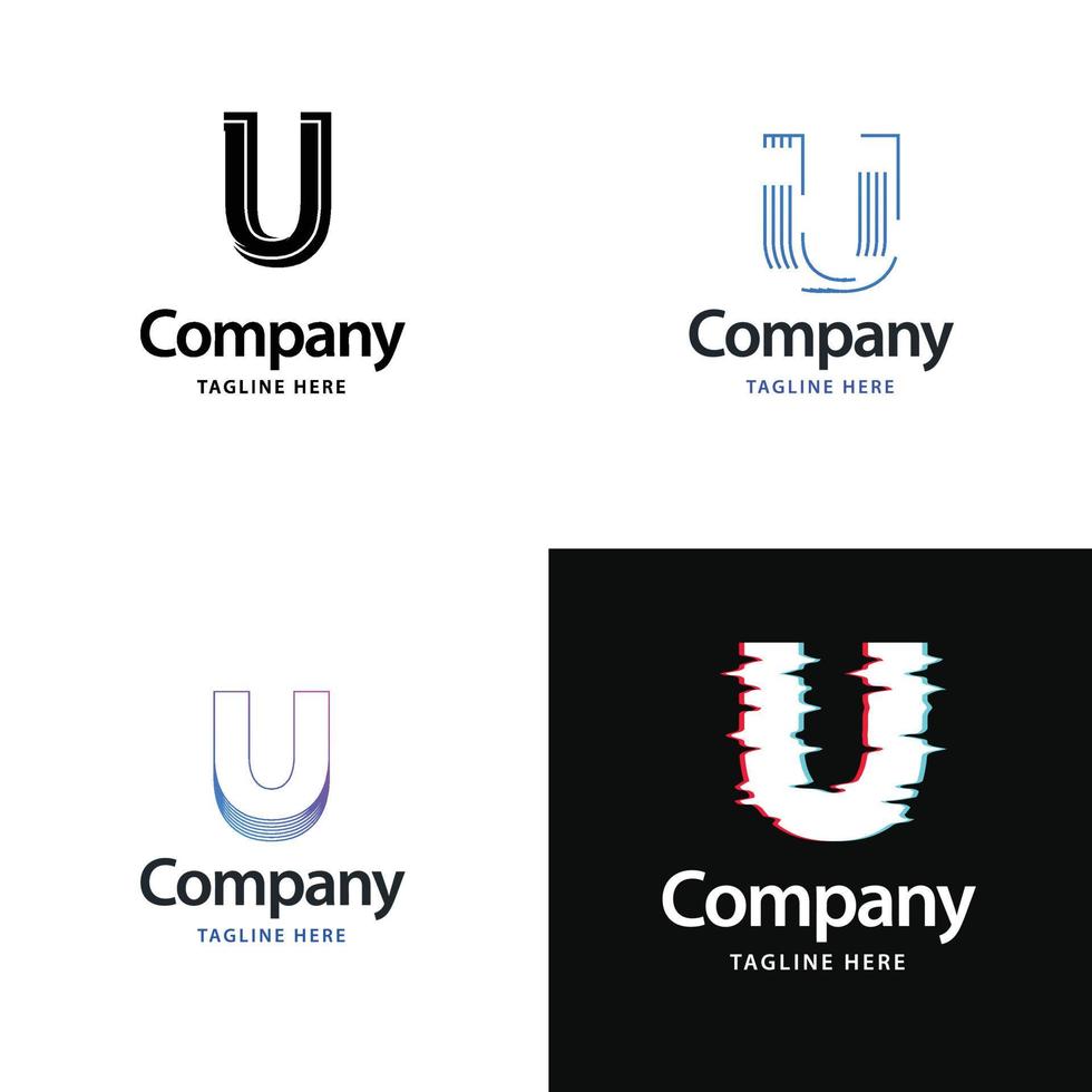 brev u stor logotyp packa design kreativ modern logotyper design för din företag vektor