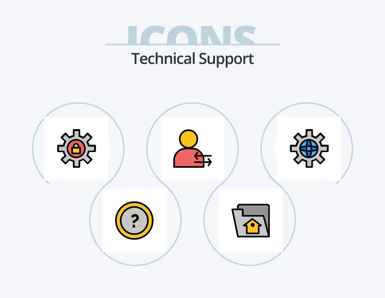 Technische Support-Leitung gefüllt Icon Pack 5 Icon Design. Aufbau. Service. Unterstützung. Mitarbeiter. Service vektor