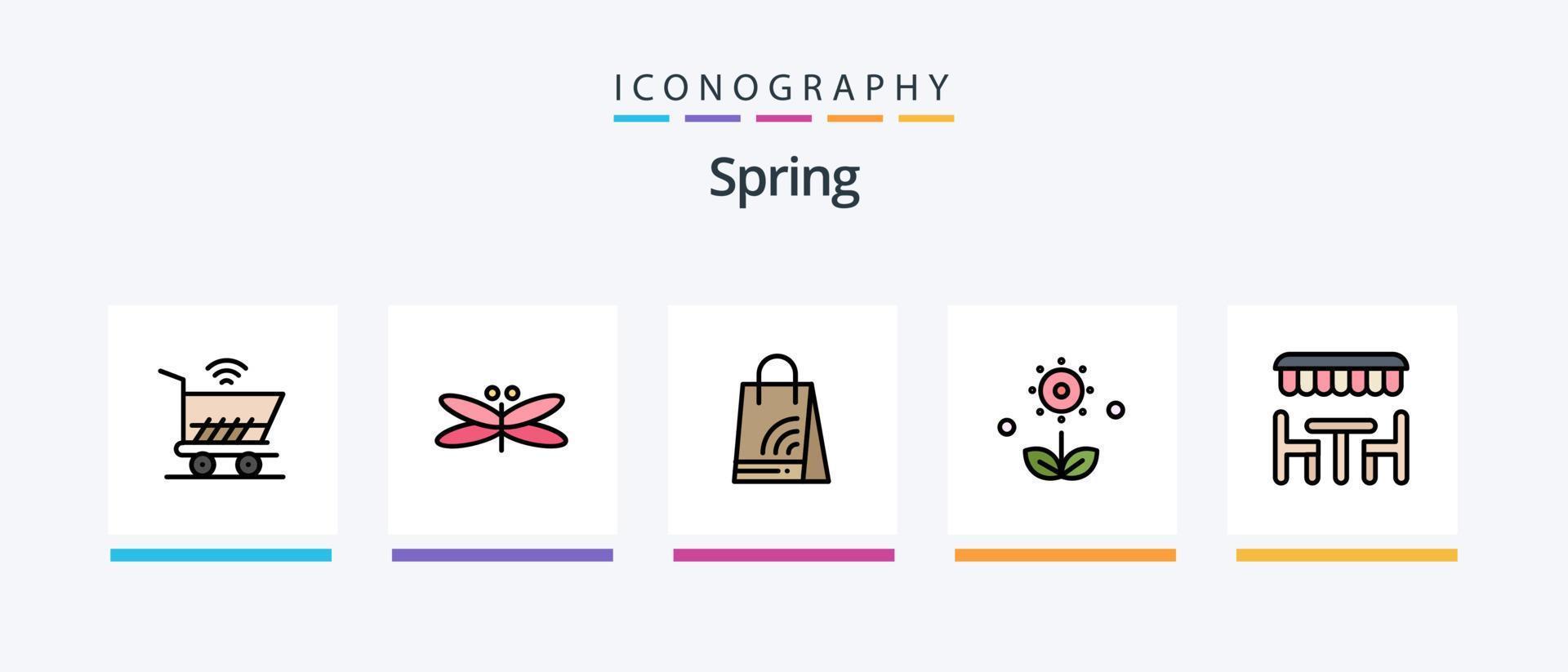 Federlinie gefüllt 5 Icon Pack inklusive Fahrrad. Einkaufen. Restaurant. W-lan. Tasche. kreatives Symboldesign vektor