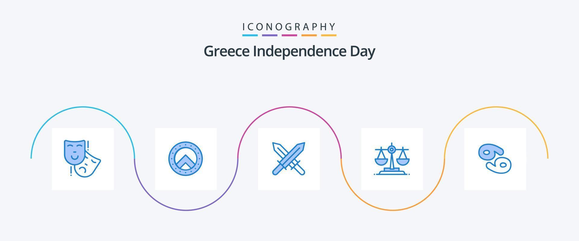 grekland oberoende dag blå 5 ikon packa Inklusive . zodiaken . irland. cancer. lag vektor