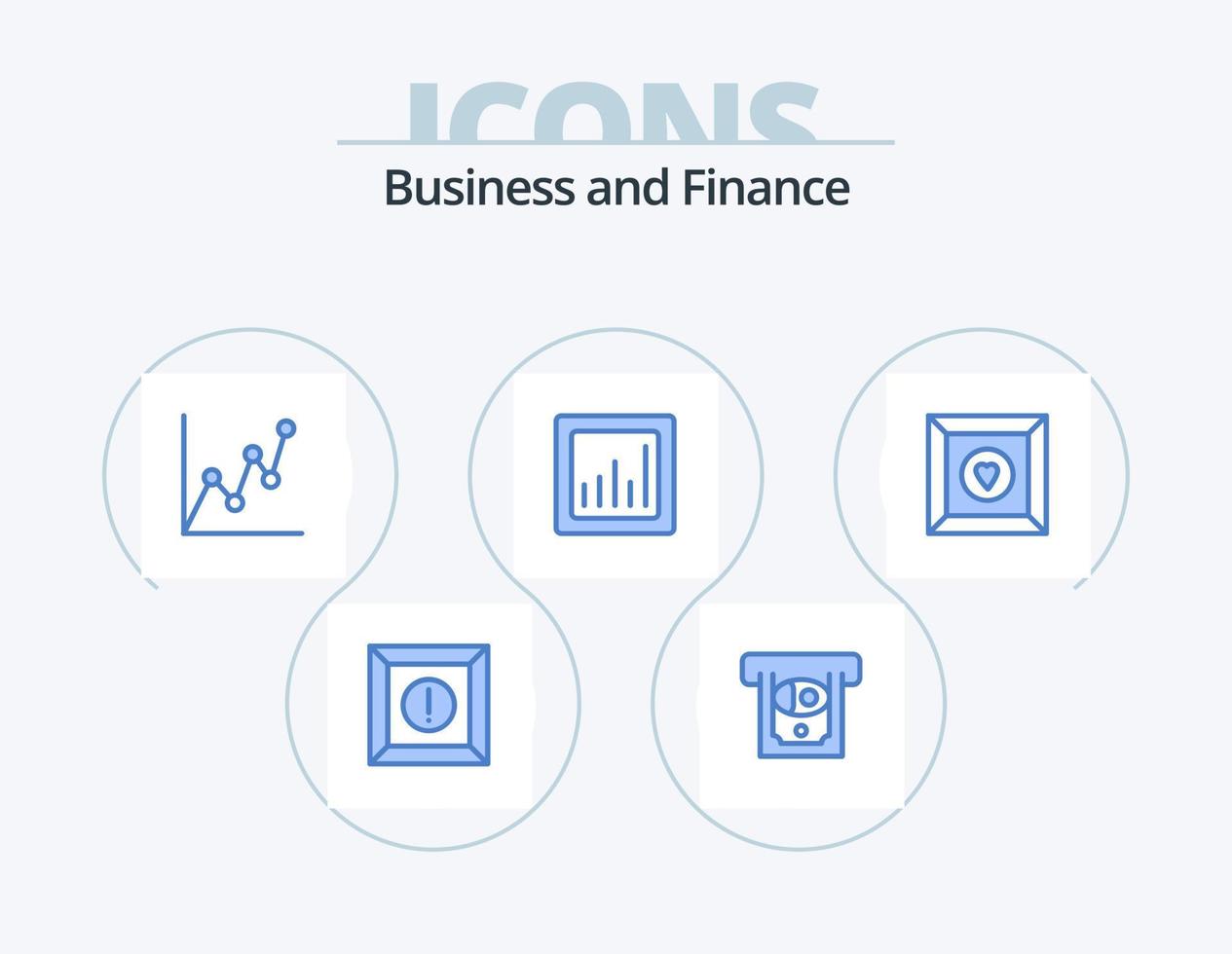 finanzieren blaues Icon Pack 5 Icon Design. . . Geld. Produkt. Kasten vektor