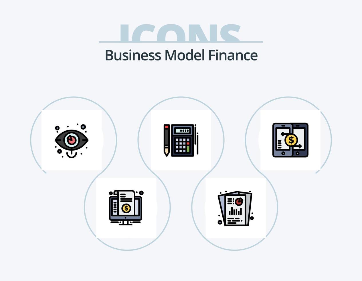 Finanzlinie gefüllt Icon Pack 5 Icon Design. Kaution. Bank. Marketing. Mittel. Crowdsourcing vektor