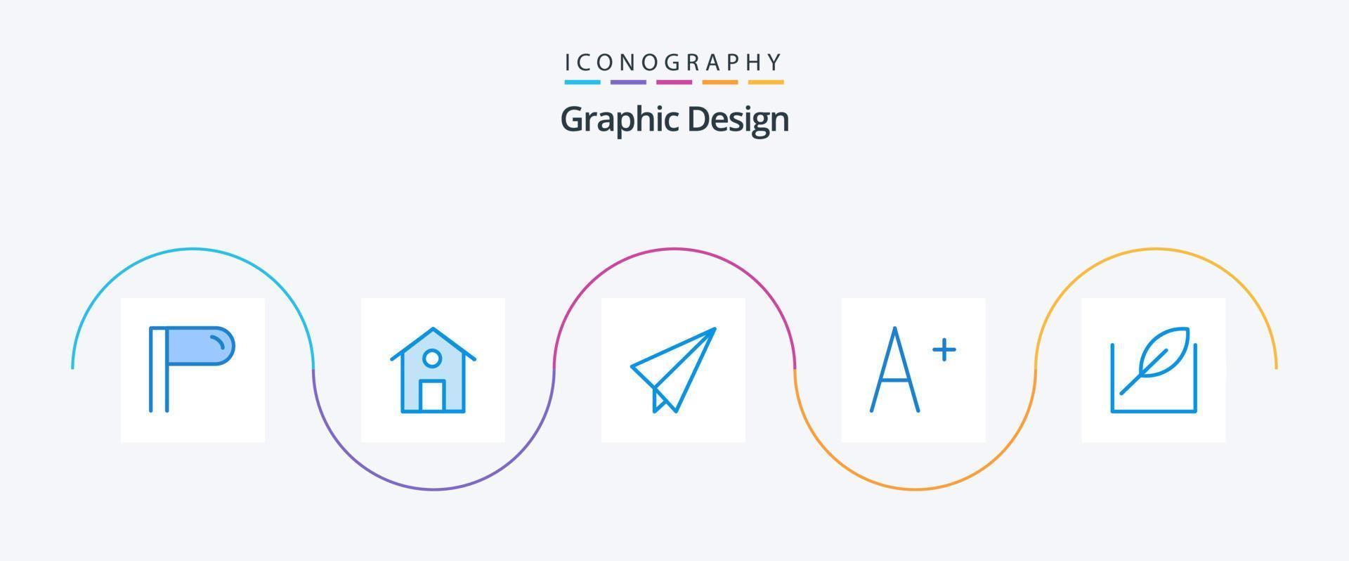 design blå 5 ikon packa Inklusive . font. träd vektor