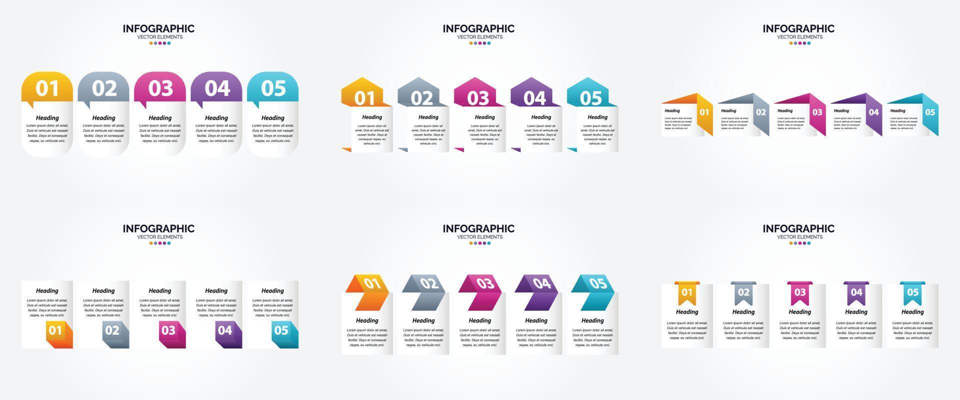 flaches Designset der Vektorillustrations-Infografiken für Werbebroschürenflieger und -zeitschrift vektor