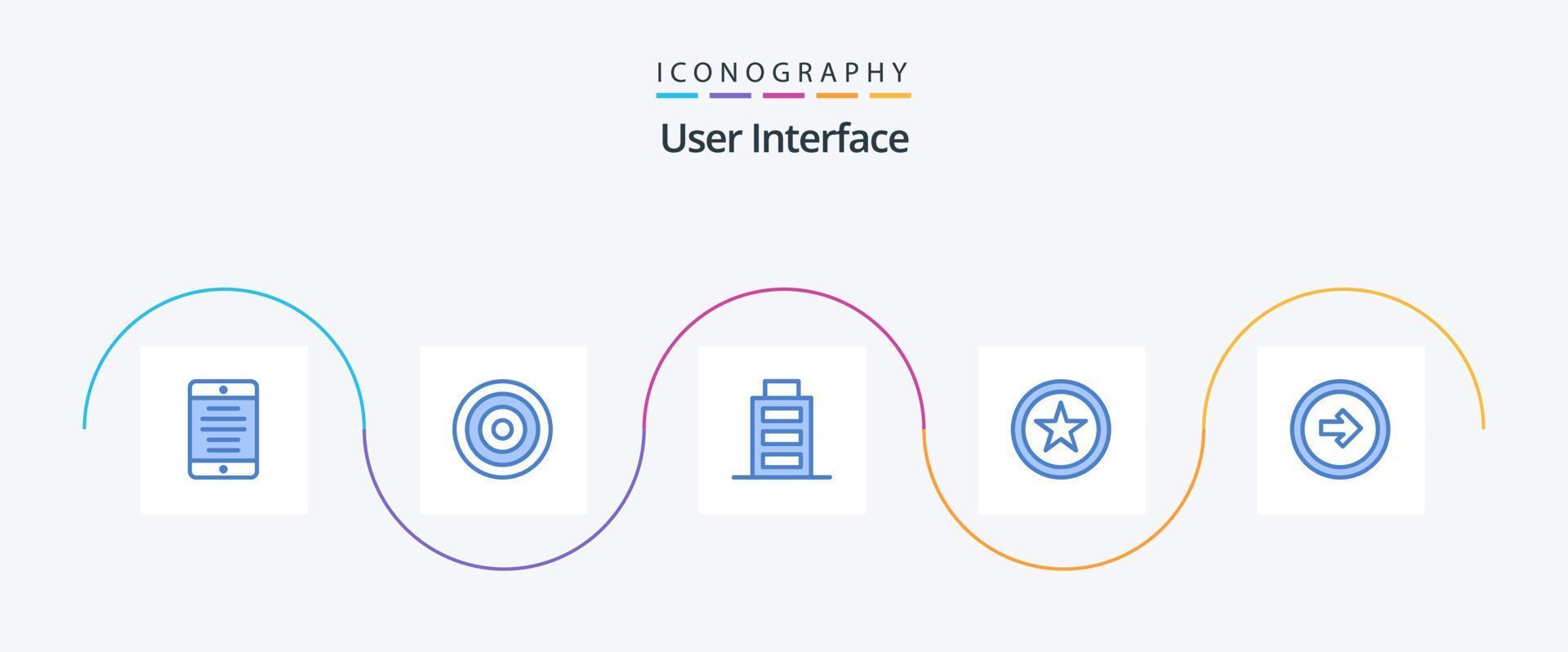 användare gränssnitt blå 5 ikon packa Inklusive användare gränssnitt. knapp. batteri. pil. gränssnitt vektor