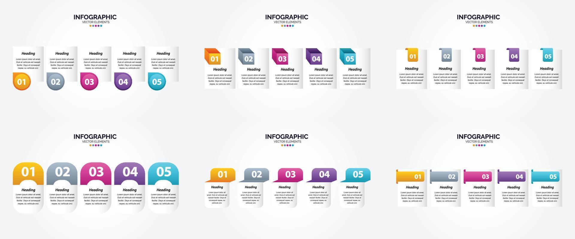 flaches Designset der Vektorillustrations-Infografiken für Werbebroschürenflieger und -zeitschrift vektor