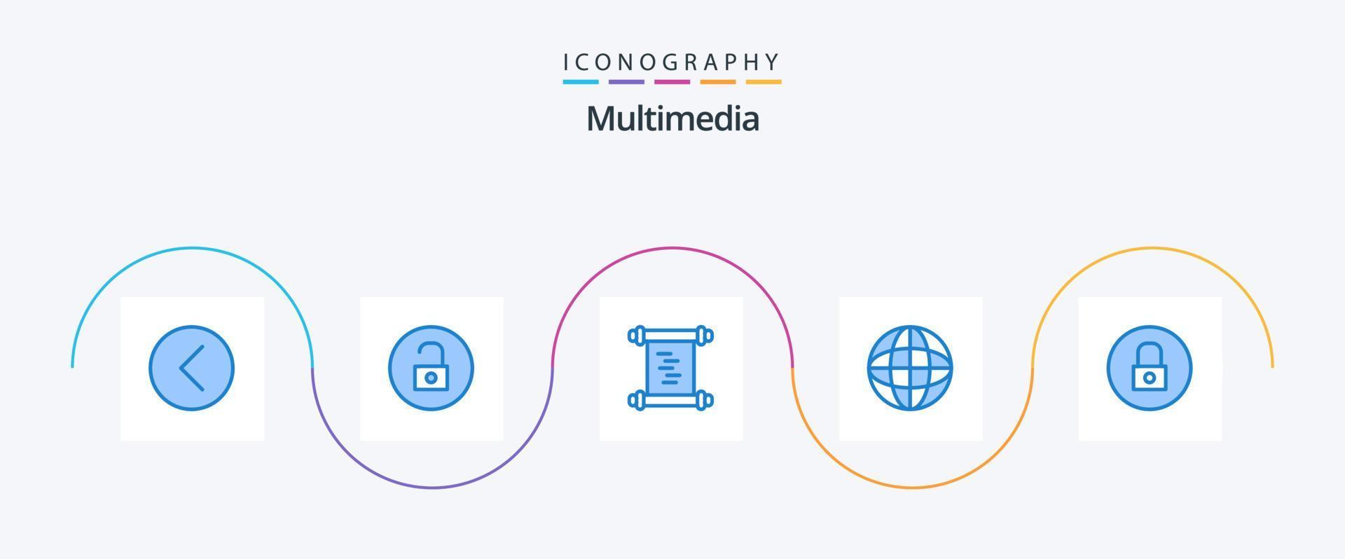 multimedia blå 5 ikon packa Inklusive media. multimedia. multimedia. media sid. internet vektor