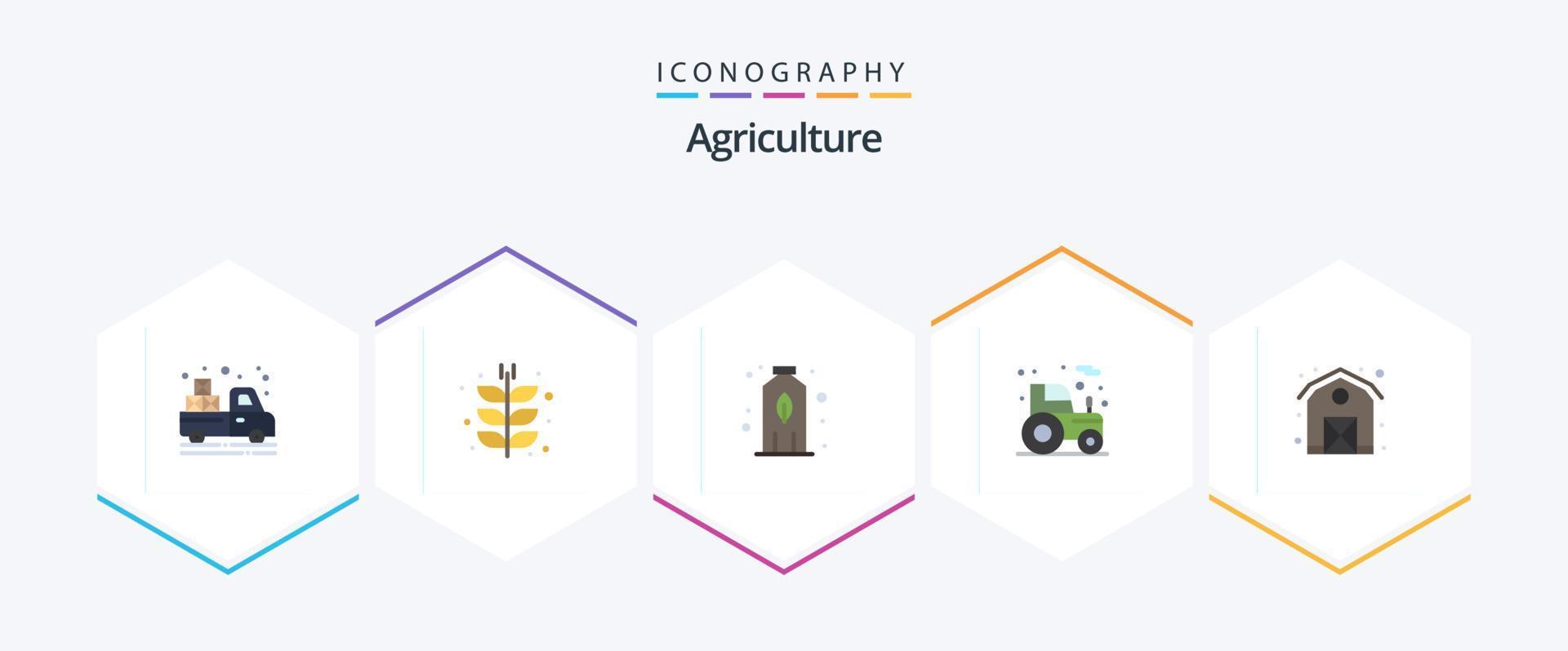 Landwirtschaft 25 Flat Icon Pack inklusive Scheune. Traktor. Ernte. Bauernhof. Landwirtschaft vektor