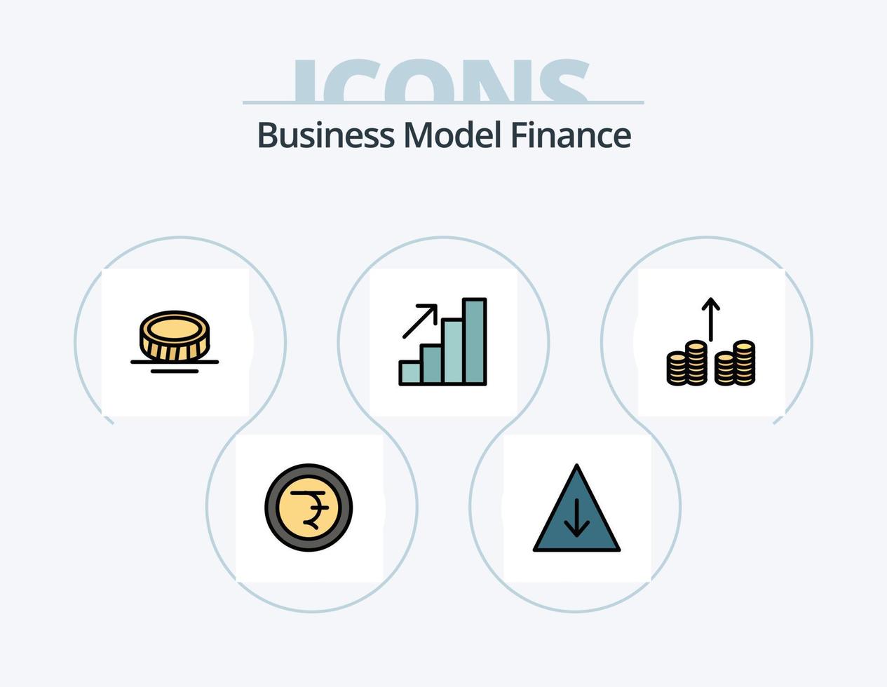 Finanzlinie gefüllt Icon Pack 5 Icon Design. . . Geld. Geld. Kasse vektor
