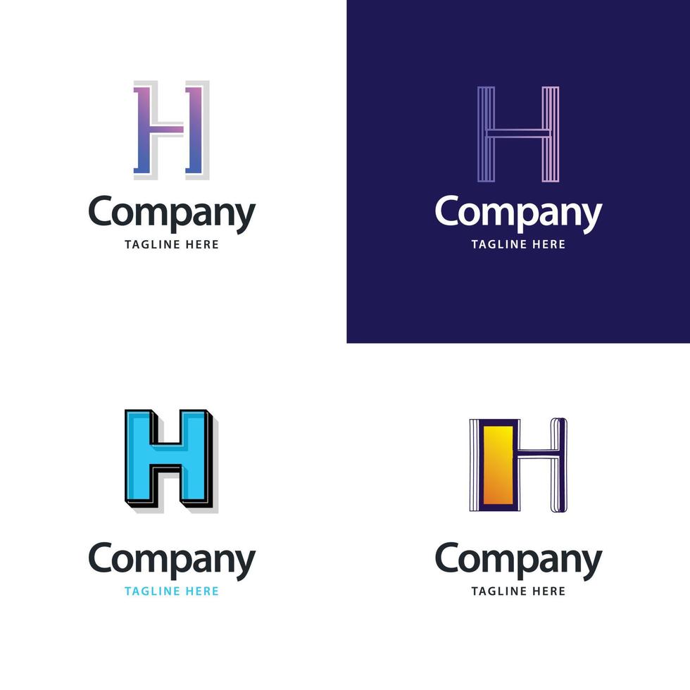 brev h stor logotyp packa design kreativ modern logotyper design för din företag vektor