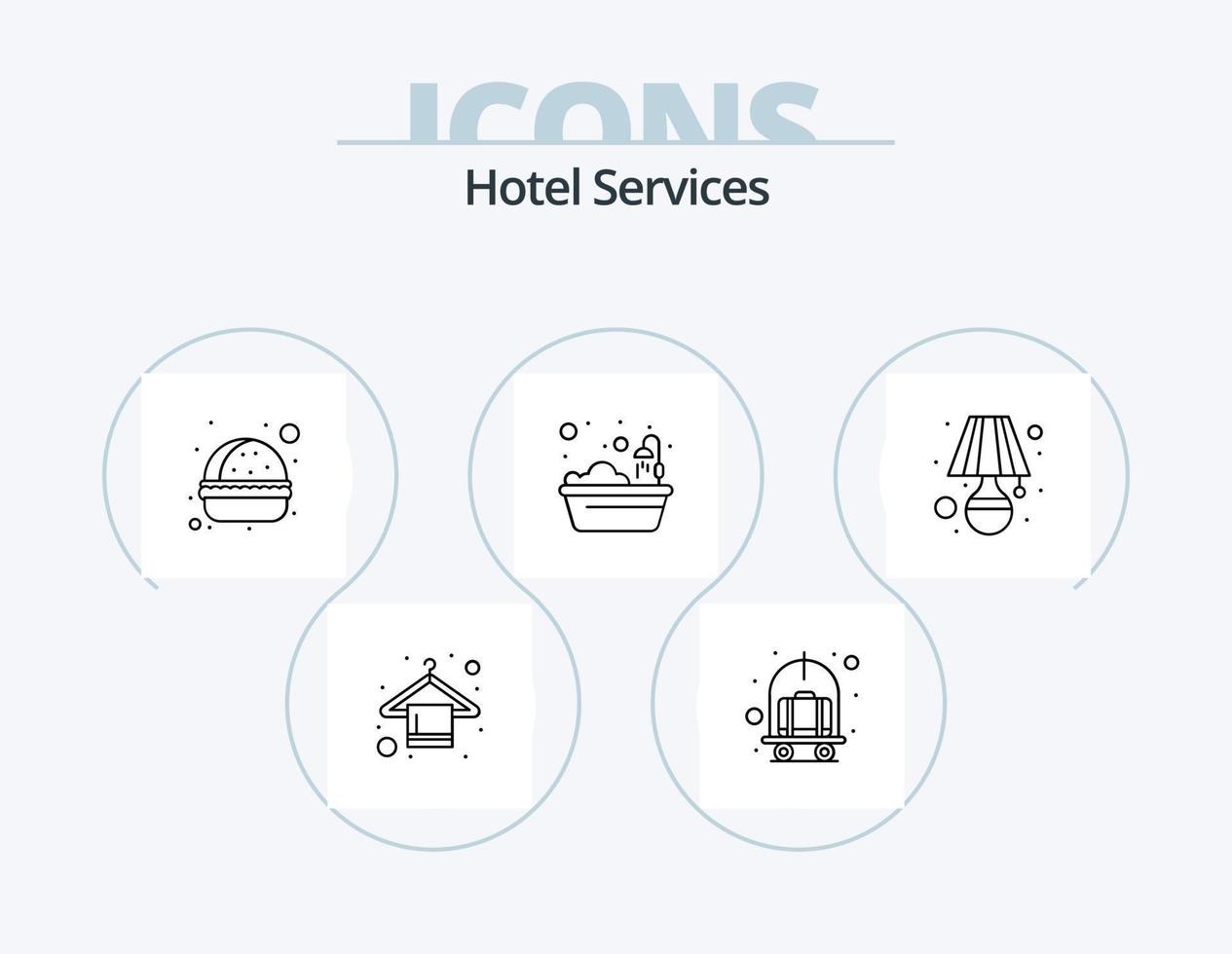 Hotelservices Linie Icon Pack 5 Icon Design. Schuhwerk. Schuhe. Kommunikation. Kaffee. heiß vektor