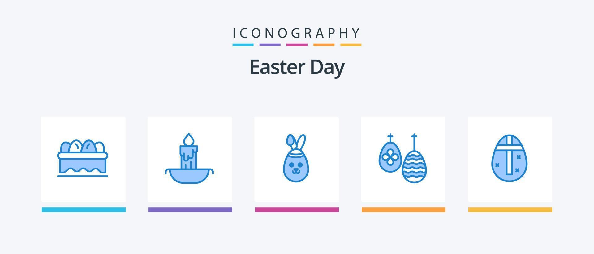 påsk blå 5 ikon packa Inklusive högtider. ägg. påsk. påsk ägg. ägg. kreativ ikoner design vektor