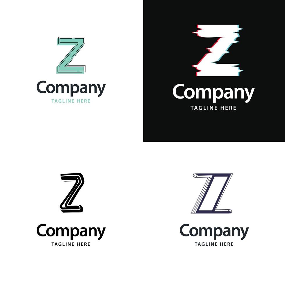 Buchstabe z großes Logo-Pack-Design kreatives modernes Logo-Design für Ihr Unternehmen vektor