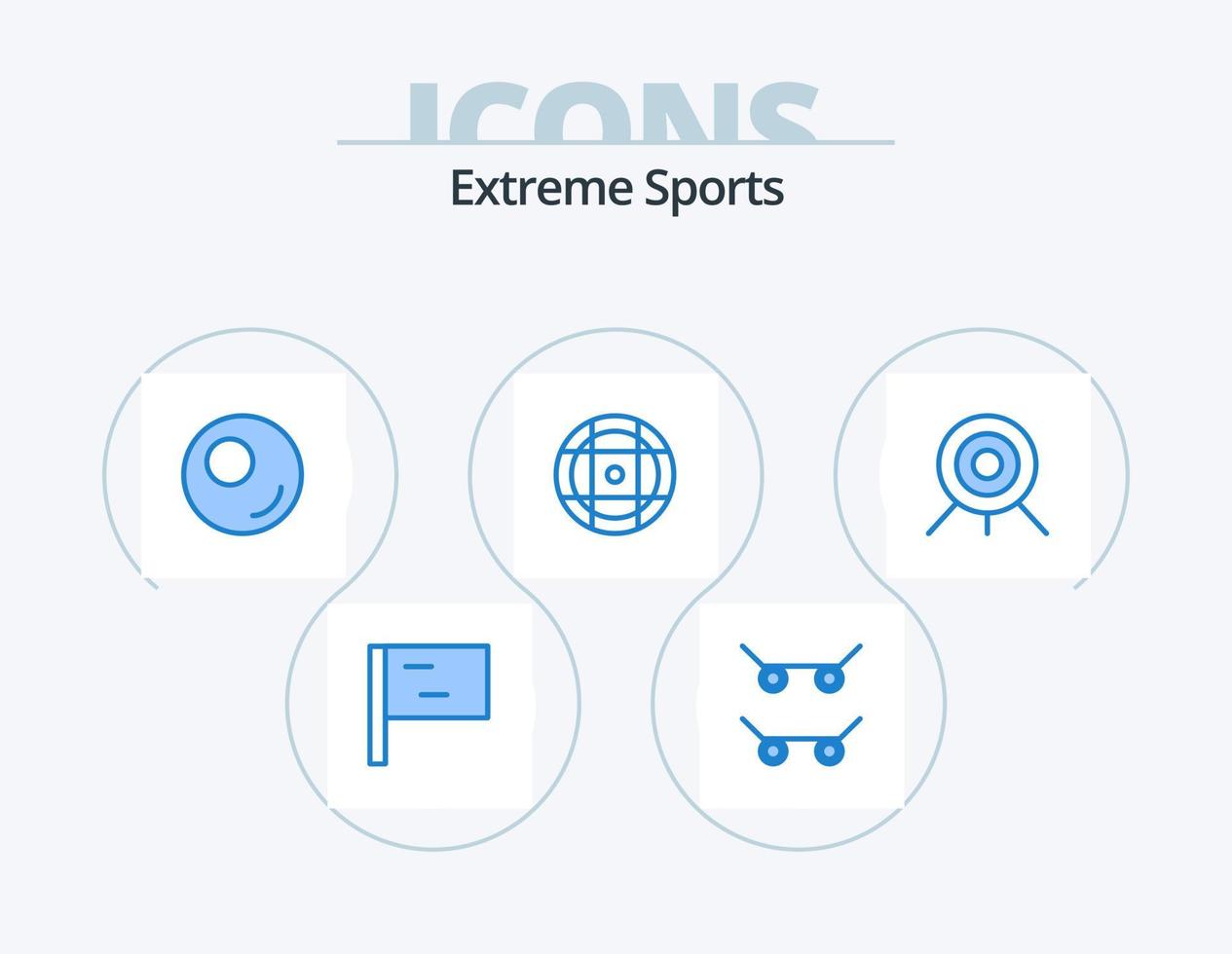 Sport blau Icon Pack 5 Icon Design. . Sport. vektor