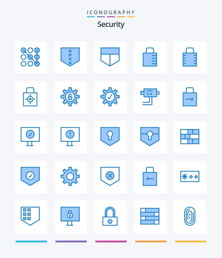 Creative Security 25 Blue Icon Pack wie Cam. Sicherheit. Sicherheit. Schutz. Sicherheit vektor