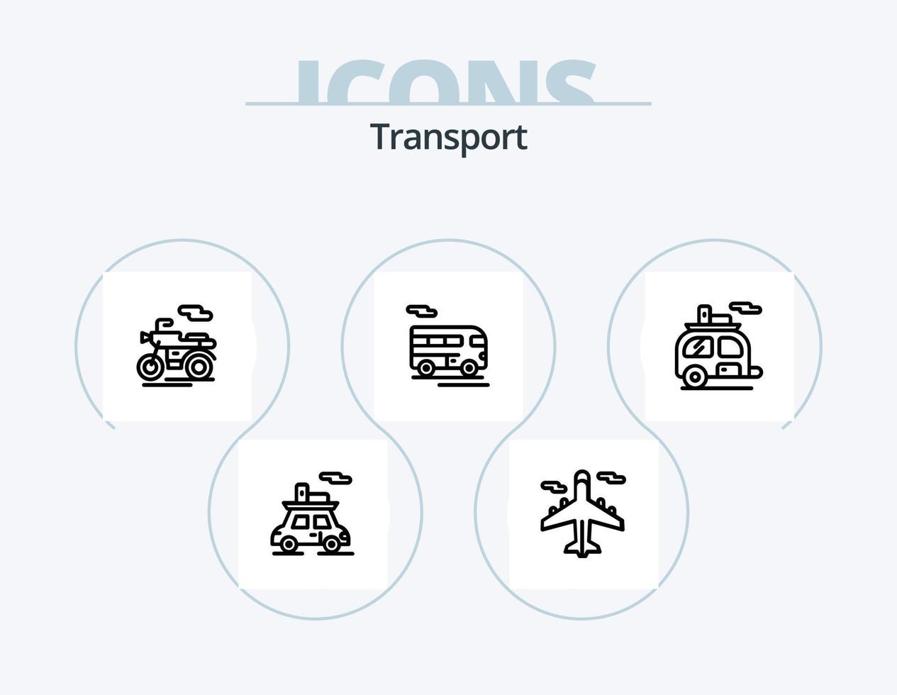 Transportlinie Icon Pack 5 Icon Design. . reisen. Transport. Transport. Sessellift vektor