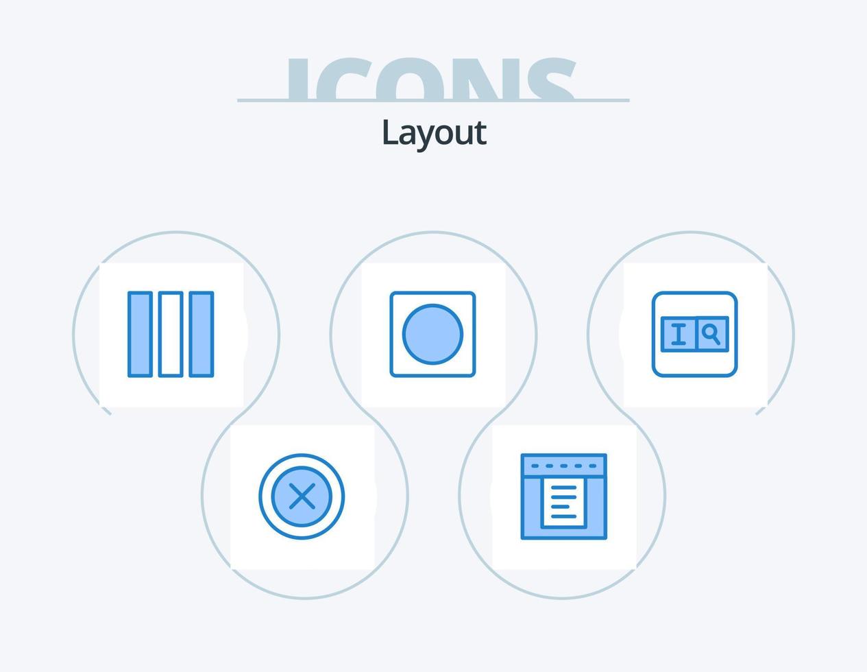 Layout blau Icon Pack 5 Icon-Design. . suchen. Layout. form. Layout vektor