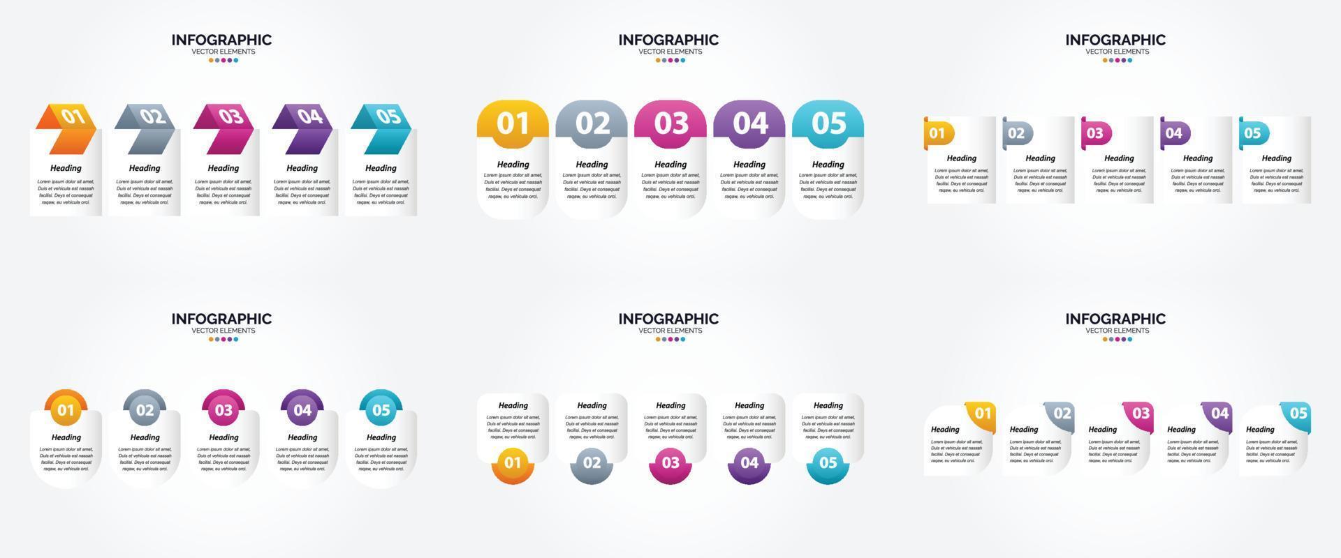 flaches Designset der Vektorillustrations-Infografiken für Werbebroschürenflieger und -zeitschrift vektor