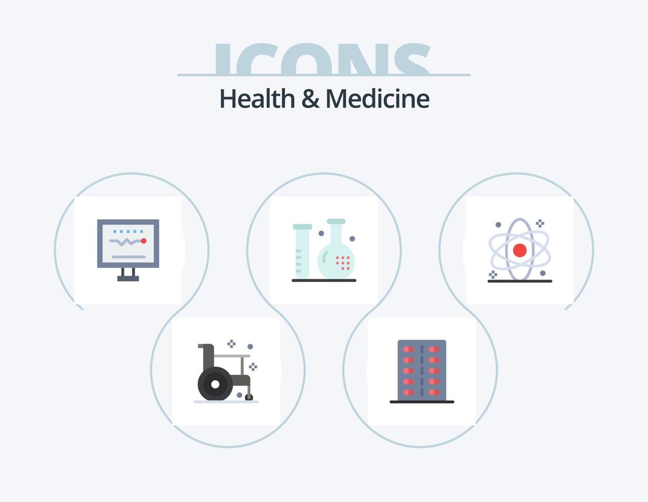 Gesundheit und Medizin Flat Icon Pack 5 Icon Design. Gesundheit. Atom. Gesundheit. Gesundheit. Fitness vektor