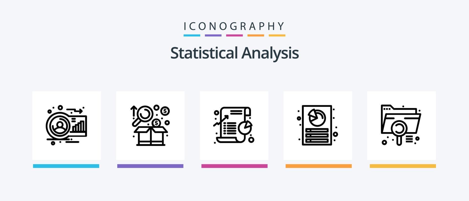 statistisk analys linje 5 ikon packa Inklusive diagram. analys. nå. statistisk. Graf. kreativ ikoner design vektor