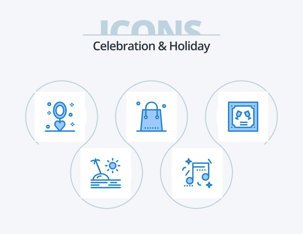 firande och Semester blå ikon packa 5 ikon design. handla. händelse. firande. jul. bröllop vektor