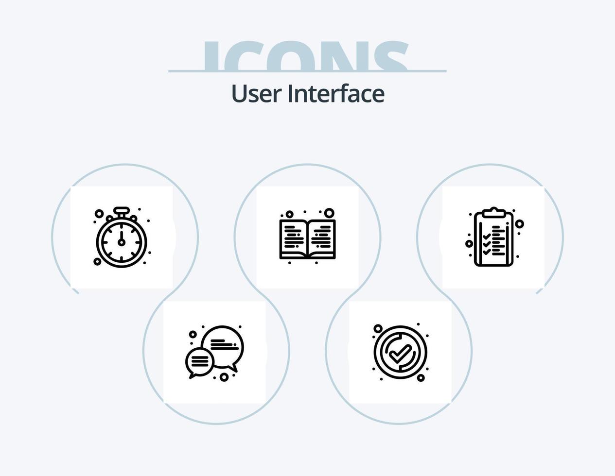 Benutzeroberflächen-Line-Icon-Pack 5-Icon-Design. . geprüft. ui. genehmigt. Schnittstelle vektor