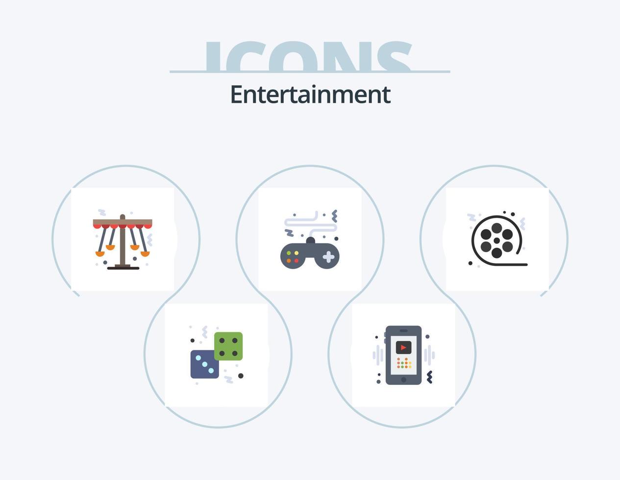 Entertainment Flat Icon Pack 5 Icon-Design. Konsole. Spiel. Spieler. Unterhaltung. spielen vektor