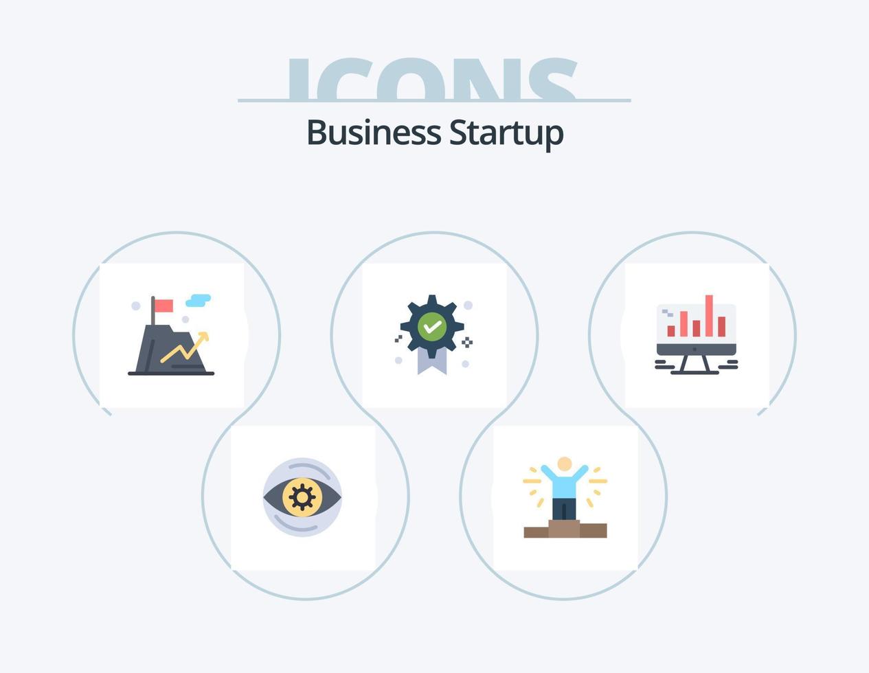 Business Startup Flat Icon Pack 5 Icon Design. Computer. Geschäft. Flagge. Medaille. Abzeichen vektor