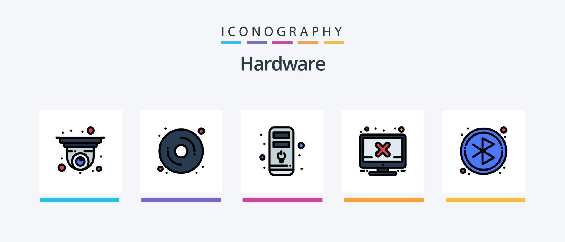 Hardware-Linie gefüllt 5 Icon Pack inklusive Sicherheit. Bewirtung. Hardware. schalten. Netzschalter. kreatives Symboldesign vektor