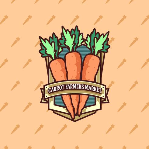 Karotten-Bauernmarkt Logo Vector