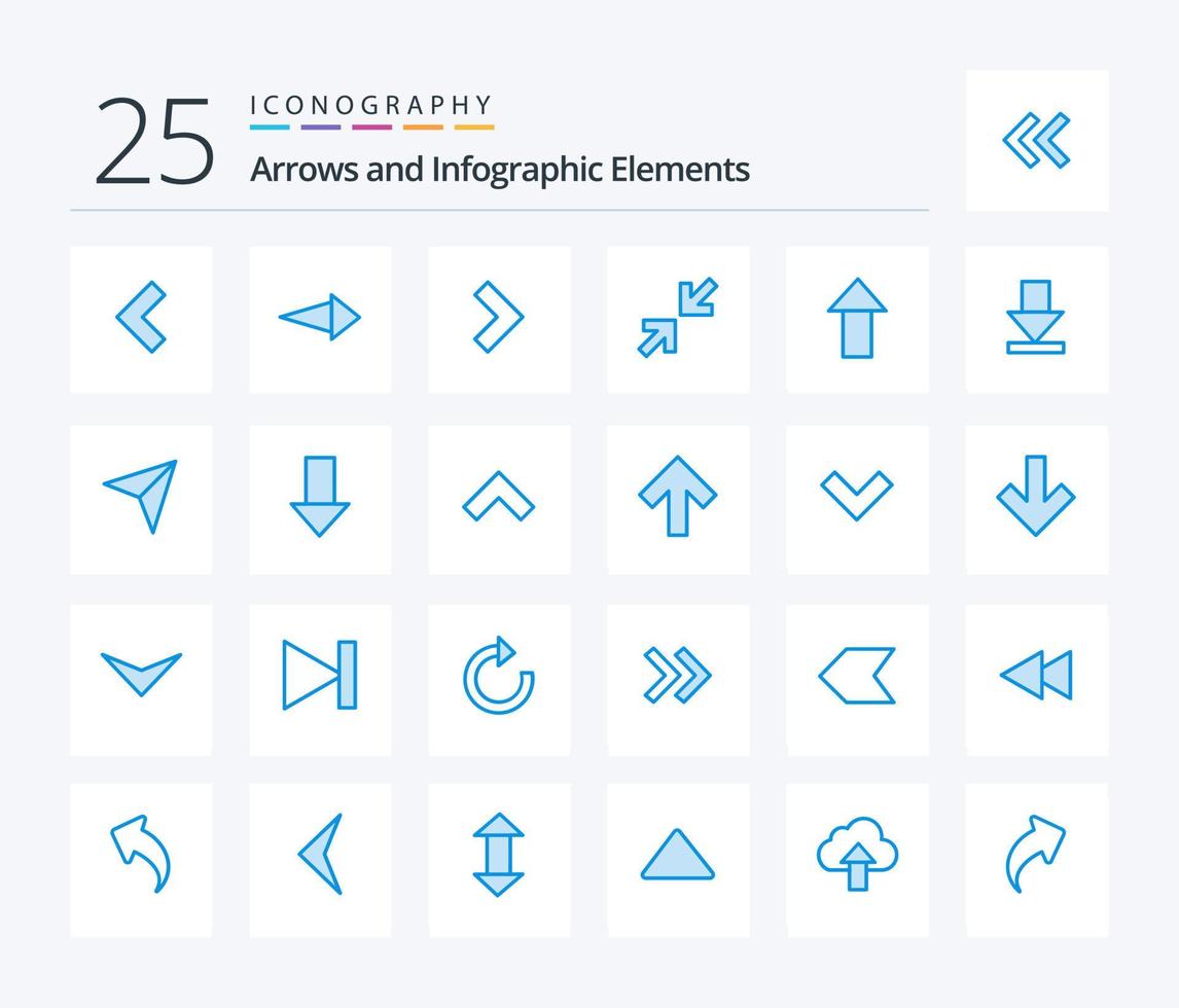 pil 25 blå Färg ikon packa Inklusive upp. pil. zoom. ladda ner. pil vektor