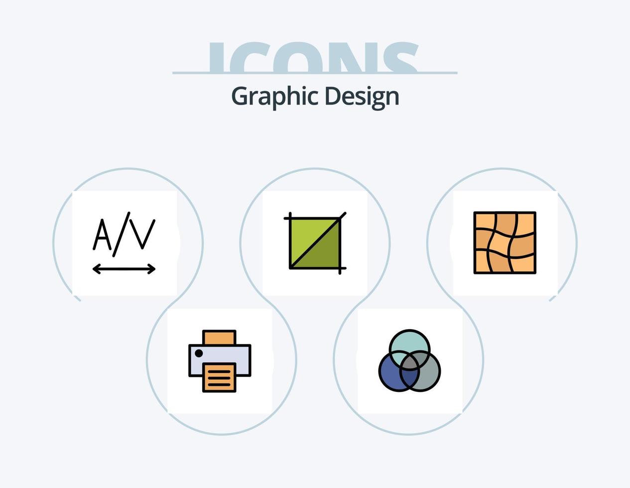 Designlinie gefüllt Icon Pack 5 Icon Design. . Bleistift. . Netz vektor