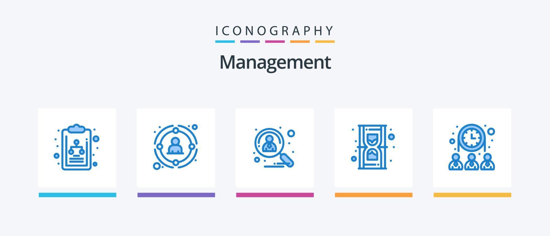 Management Blue 5 Icon Pack inklusive Gruppe. Sand. Antragsteller. Sanduhr. die engere Wahl. kreatives Symboldesign vektor