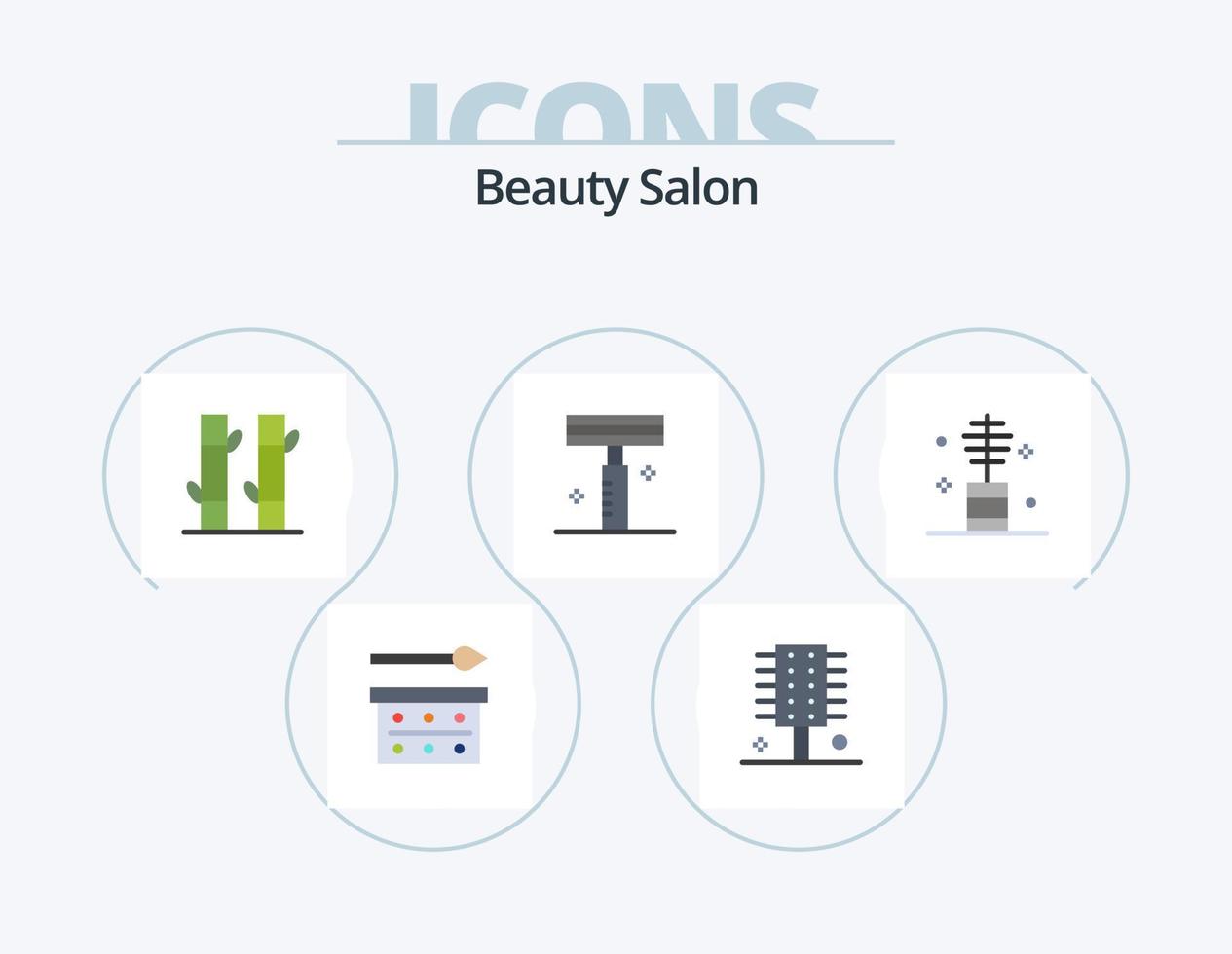 Schönheitssalon flach Icon Pack 5 Icon Design. Salon. Kosmetik. Frisur. Schönheit. Spa vektor