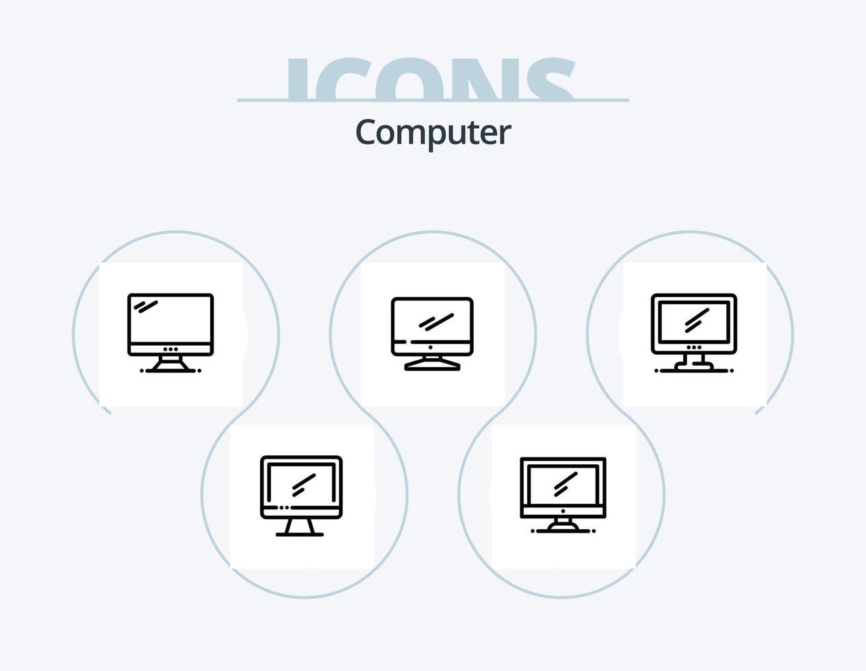Computer-Line-Icon-Pack 5 Icon-Design. . vektor
