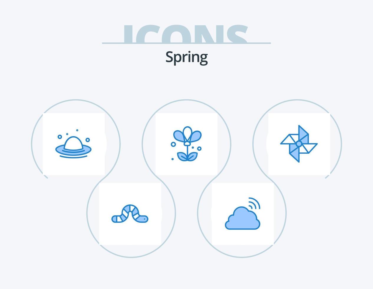 Frühlingsblau Icon Pack 5 Icon Design. Frühling. Natur. Wetter. Blumen. Frühling vektor