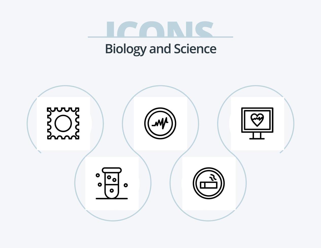 biologi linje ikon packa 5 ikon design. . tabell. sömn vektor