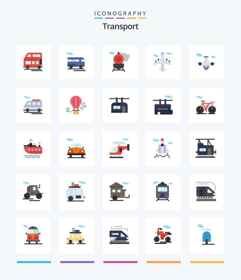 Creative Transport 25 Flat Icon Pack wie Transport. Ballon. Ebene. Luft. Transport vektor