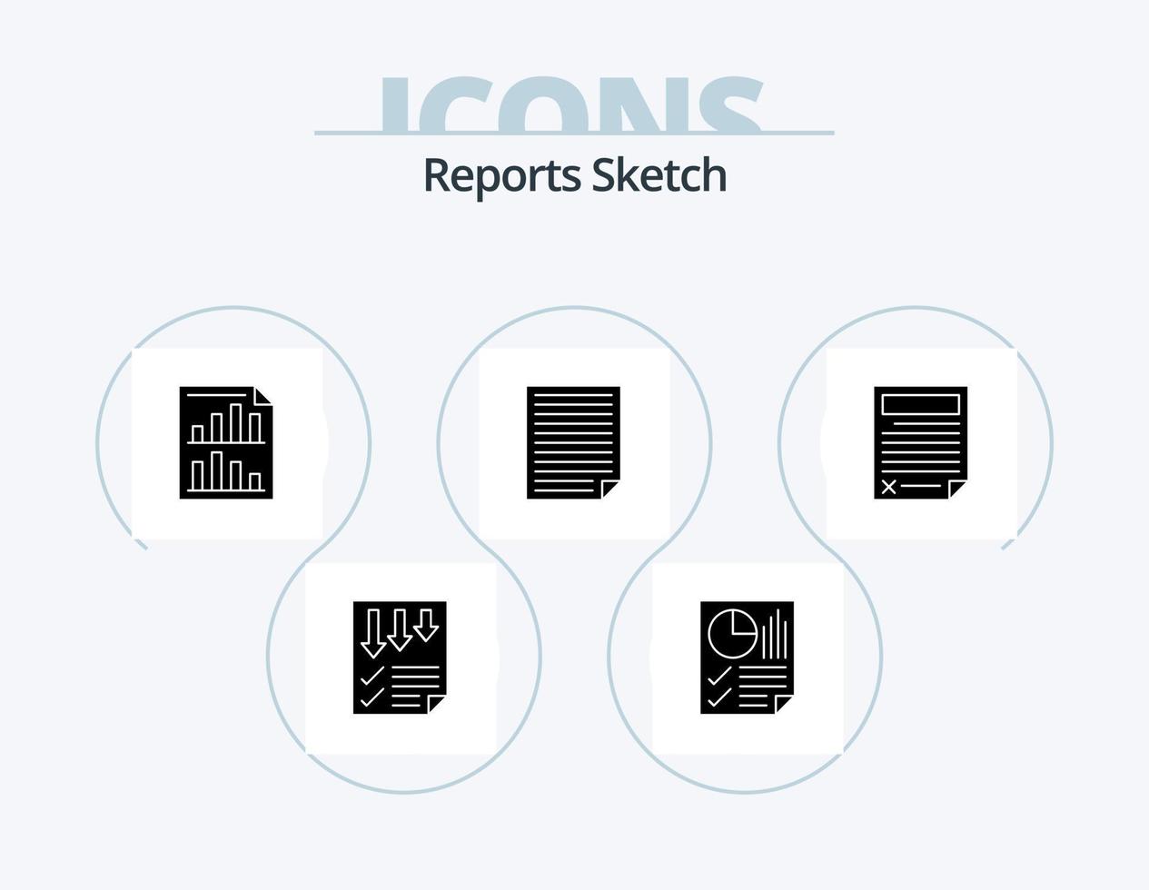 Berichte skizzieren Glyphen-Icon-Pack 5 Icon-Design. Buchseite. Daten. Buchseite. Bericht. Buchseite vektor