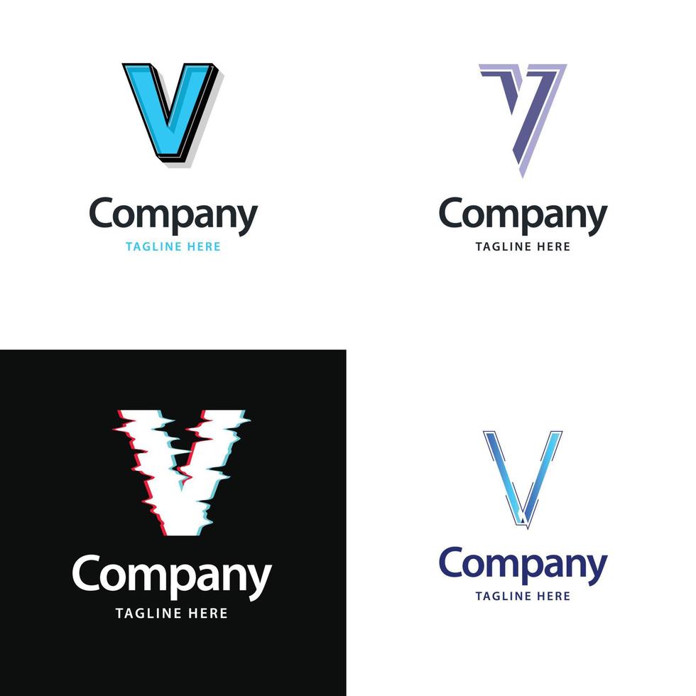 brev v stor logotyp packa design kreativ modern logotyper design för din företag vektor