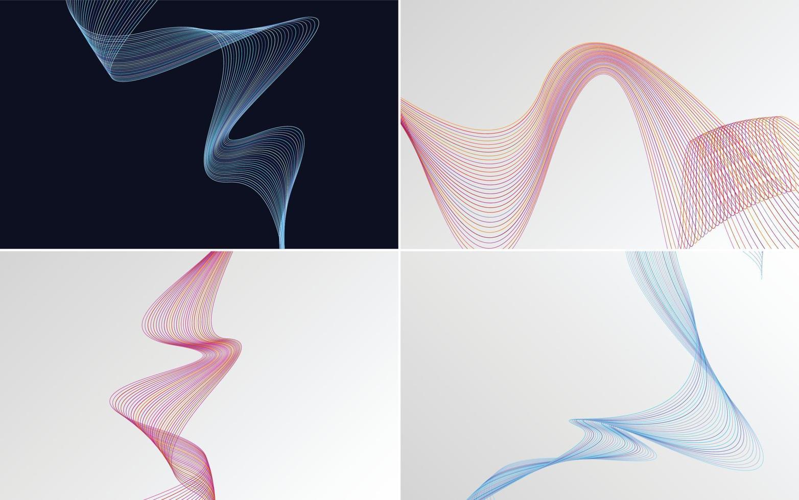 Wave Curve Abstract Vector Background Pack für ein mutiges und einzigartiges Design