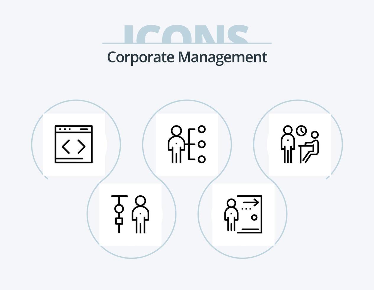 Corporate Management Line Icon Pack 5 Icon Design. Arbeit. Fähigkeiten. Menschen. Produktivität. Person vektor