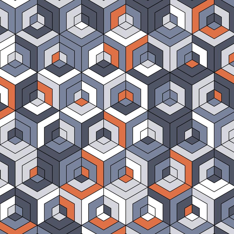 3D-grauer Block-Hexagon-Hintergrund vektor